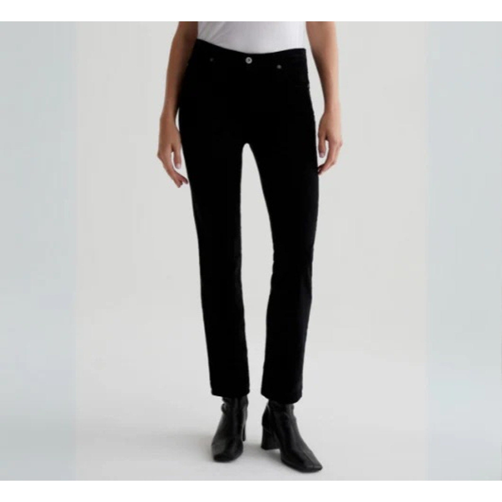 AG Jeans  Mari Corduroy Straight-Leg Jeans Rich umber Black 26