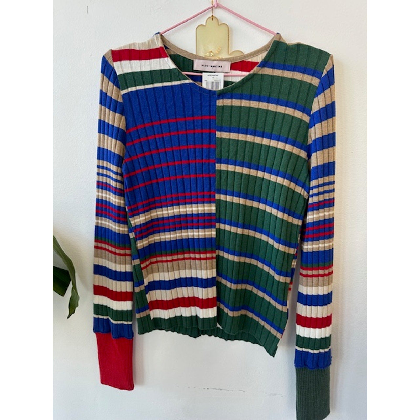 Aldo Martins Teide Sweater Multi color XLARGE  green red beige $274.00