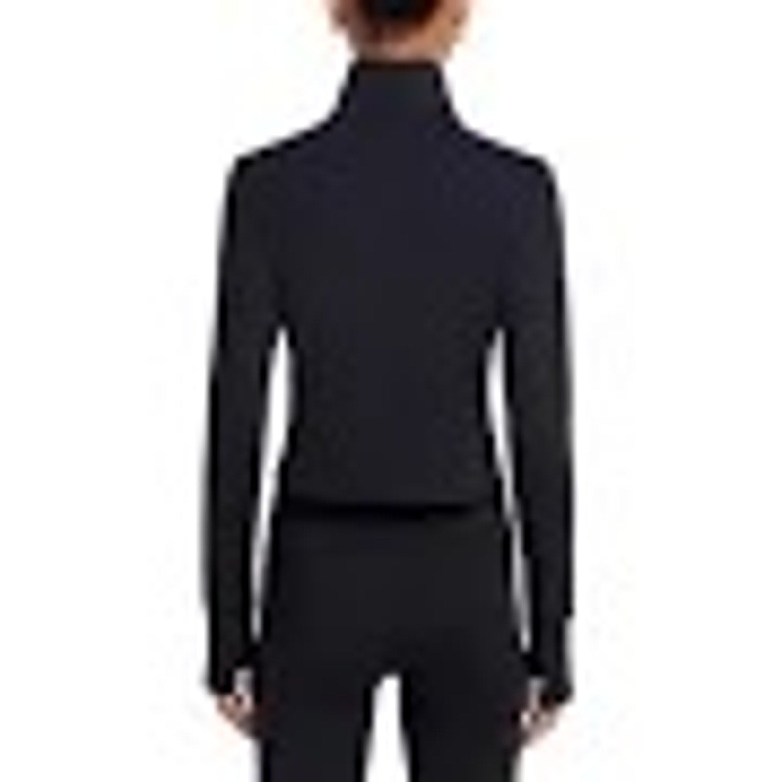 98$ AQUA Full Zip Up Athletic Cropped Jacket Mock Neck Women's XLARGE  Black