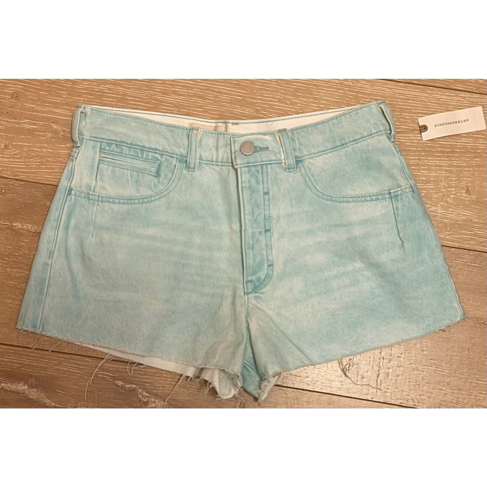 Anthropologie The Devon Denim Shorts by Pilcro: Spray Color Edition mint 31