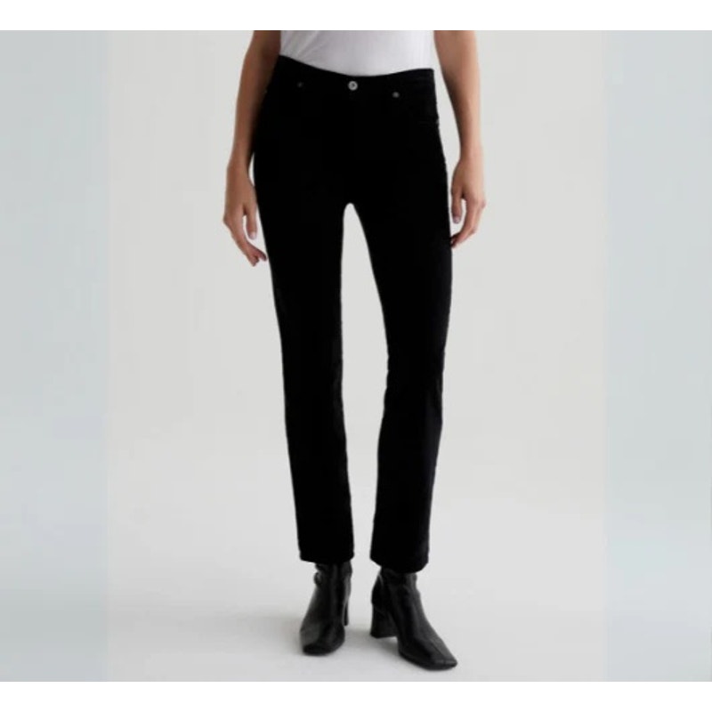 AG Jeans  Mari Corduroy Straight-Leg Jeans Rich umber Black 25