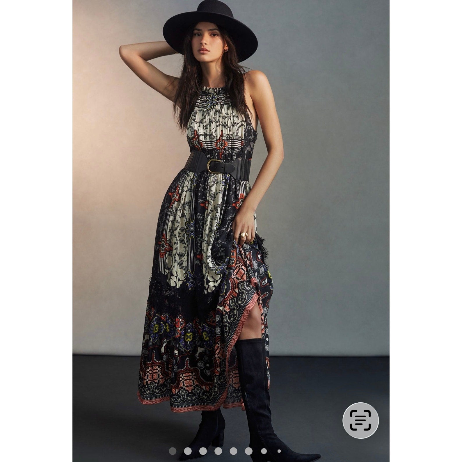 Anthropologie Bhanuni by Jyoti Tiered Maxi Dress black multi