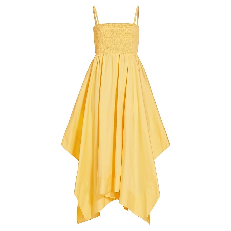 A.L.C. Adriana Handkerchief-Hem Dress yellow size 12 $595 NWT